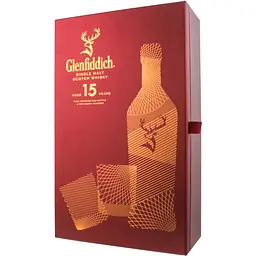 Віскі Glenfiddich 15 yo Single Malt Scotch Whisky 40% 0.7 л + 2 склянки - мініатюра 4