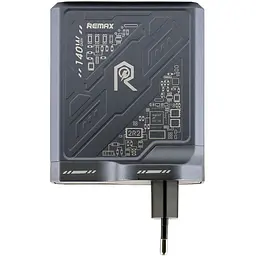 Зарядний пристрій Remax RP-U106 Mecha Warrior GaN 140W 2C/1A MacBook Pro PD 3.1 Lenovo IdeaPad 14pro Grey - мініатюра 3