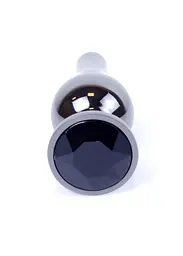 Анальна пробка - Jewellery Dark Silver BUTT PLUG- Black - мініатюра 4