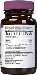 Фоліева кислота Bluebonnet Nutrition Cellular Active Methylfolate 400 mcg, 60 вегакапсул - мініатюра 2