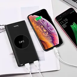 Додаткова батарея Hoco J37 Wisdom (Wireless Charger) (10000mAh) Black - мініатюра 2