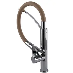 Змішувач для кухні TOPAZ MODERNO TMD-8817-H23-BG бежевий з гофро-гусаком та лійкою-душем - мініатюра 2