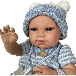Лялька Nines d'Onil Reborn у блакитному одязі хлопчик 37 см (244) - мініатюра 3