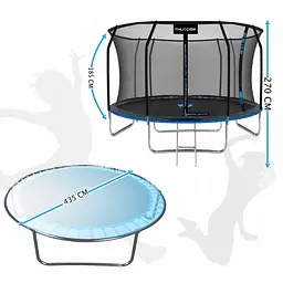 Батут із внутрішньою сіткою THUNDER Inside Elite 14FT 435 см Black/Blue - мініатюра 2