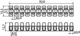 Клемні колодки 4 мм2/3А тип W (U), A0130040001 - мініатюра 2