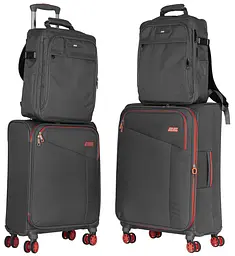 Набір валіз Trek (M+S) TSA 4 колеса + 2 рюкзаки Cabin (2E-BPET-CABIN-GR) поліестр сірий 2E sum0027645