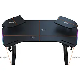 Комп'ютерний ігровий стіл Anda Seat Shadow Warrior (AD-D-DD1-1600L-02-BB) [123504] - мініатюра 11