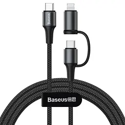 Кабель Baseus Twins Cable Type-C to Type-C 60W (20V/3A)+iP(5V/2A) 1m CATLYW-01 Black