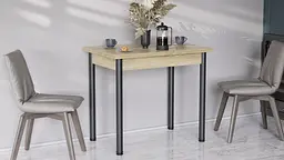 Розкладний обідній стіл трансформер Берта Ferrum-decor 750x1400x900 Чорний метал ДСП Дуб Сонома 16 мм (FRD-105181) - мініатюра 12