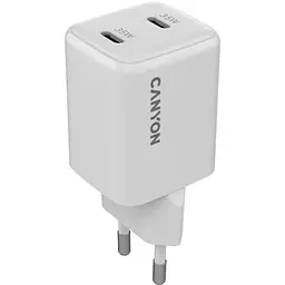 Зарядний пристрій Canyon CU35CC GaN 35W 2xPD EU White (CNS-CUW35CC)