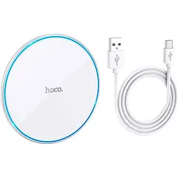 Бездротовий зарядний пристрій Hoco Easy Wireless Charger CW6 Pro White [103862] - мініатюра 3