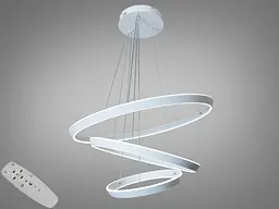 Люстра стельова LED Diasha 5153/800+600+400WH 5153-800+600+400WH, білий, три кільця, для кафе, вітальні, спальні - мініатюра 4