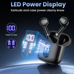 Бездротові навушники S05-0699, Bluetooth 5.3, Deep Bass, 48г, LED-дисплей, IPX7, мікрофон (Чорні) - мініатюра 6