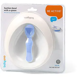 Мисочка BabyOno з присоскою та ложечкою небесно-блакитна (1077/04) - мініатюра 5