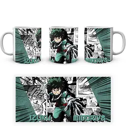 Кухоль GeekLand Моя геройська академія My Hero Academia Ізуку Мідорія на фоні манги MHA 02.518 330 мл білий - мініатюра 3
