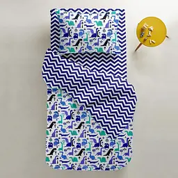 Простирадло Cosas полуторне 155х240 blue zigzag, синій (Зигзаг_синий_25) - мініатюра 4