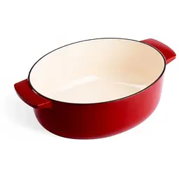 Гусятниця чавунна з кришкою KitchenAid 30 см 5.6 л червона (CC006063-001) - мініатюра 4