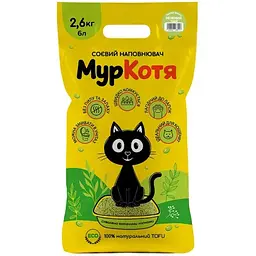 Наповнювач для туалетів Муркотя соя легкий аромат зелений чай 2.6 кг 