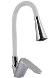Змішувач для кухні Lidz Tani 008F3 з гнучким виливом (k40) White / Chrome LDTAN008F3WCR37037 - мініатюра 6
