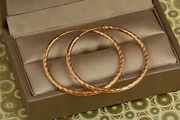 Сережки кільця Xuping Jewelry Ялинкова гілка 3,5 см золотисті