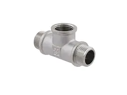 Трійник RAFTEC 1/2" латунь, ЗВЗ, DN15, нікель, TNVN010101 - мініатюра 2