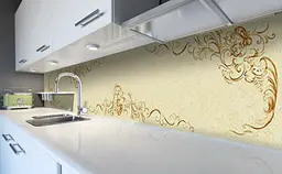 Кухонний фартух Античність Вензель вініловий для кухні 65х250 см Абстракція Бежевий Happy Pocket Z184023 - мініатюра 5