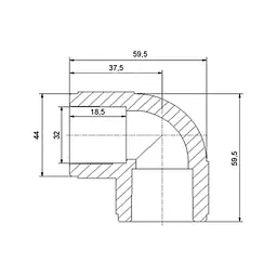 Кутник PPR Blue Ocean 32, 90° SD00009973 - мініатюра 1