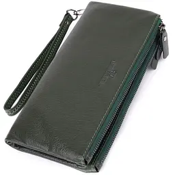 Красивий шкіряний гаманець на три відділення ST Leather 23110 зелений - мініатюра 1