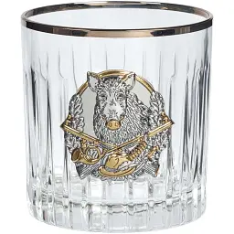 Подарунковий набір склянок для віскі Boss Crystal "Полювання" із золотими накладками - мініатюра 7