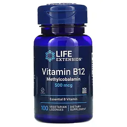 Кобаламин (B-12) Vitamin B12 Methylcobalamin 500 mcg 100 Lozenges Life Extension vit0005744