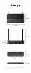 Бездротовий HDMI Vention передавач TX і приймач RX вхід HDMI виходи HDMI/VGA 1080p 60 Гц до 50 м без перешкод RX потребує USB-C 5 В 2 А для TX рекомендоване окреме живлення USB-C трансляція з телефона Wi-Fi без TX до 10 м аудіовихід 3,5 мм дублювання/розширення за підтримки ПК альбомний/портретний режим із телефона AirPlay приймач підтримує до 8 TX (додаткові окремо) кнопка відключення/підключення вебналаштування магнітна фіксація TX для зберігання сірий із чорним (ADTH0) - мініатюра 11
