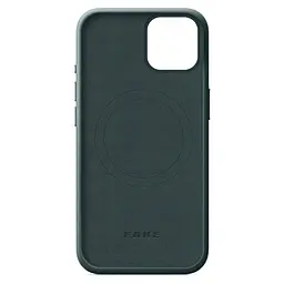 Кожаный чехол-панель для Apple iPhone 15, FAKE Leather Case, зеленый, искусственная кожа, премиум-класс, противоударный, защита всего корпуса, с мягкой подкладкой, поддержка MagSafe и беспроводной зарядки, ArmorStandart (ARM76291) - мініатюра 2
