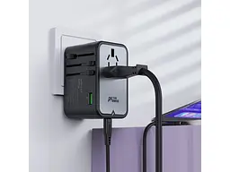 Мережевий зарядний пристрій Acefast Z1 5xUSB 75 W GaN 3xUSB-C 2xUSB-A PD Black (6974316282495) - мініатюра 7