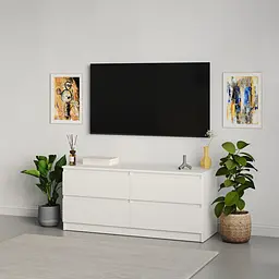 Тумба під телевізор MebelStar Нео 4Ш 120x43x53 см Аляска білий (MBS-1268)