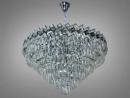 Люстра стельова кришталева Diasha 6309-800CH 20 E14, хром, регульована висота, 95 см, сучасний стиль для дому - мініатюра 2