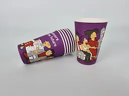 Склянки паперові одноразові, 340 мл, FUTURAMA, 50 штук, для гарячих і холодних напоїв