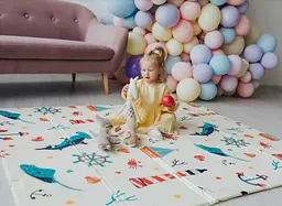 Дитячий двосторонній складаний килимок Poppet Морський сезон і Зимові сови, 150х180 см (PP007-150) - мініатюра 9