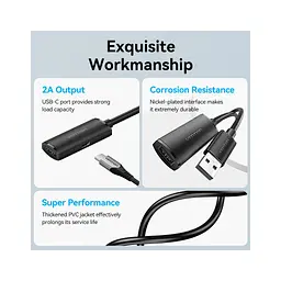 Дата кабель USB 2.0 AM/AF 15.0m Active black Vention (CBKBN) - мініатюра 6