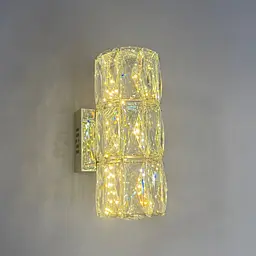 Настінний LED світильник для спальні та коридору Linisoln 9666 FG золото скло 23 см 7W 3 режими - мініатюра 2