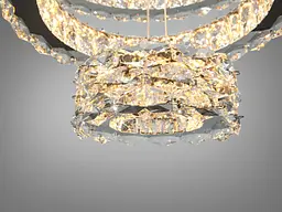 Підвісна LED люстра Diasha 7895/600+400+200CH з кришталем, хром, 70 W, з пультом, освітлення 10-20 м2 - мініатюра 6
