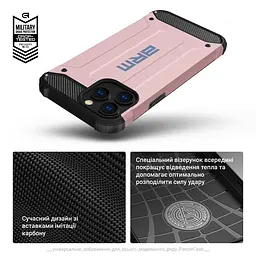 Чехол для Xiaomi Redmi Note 12S 4G, Panzer, розовый, противоударный, бронированный, милитари, панель-накладка, защита всего корпуса, защита дисплея и камеры, термополиуретан (TPU) + поликарбонат (PC), ArmorStandart (ARM71478) - мініатюра 6