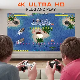 Ігровий проектор Smart TV 3D Game для кіно та ігор смарт домашній кінотеатр з джойстиками 4K Android 11 1080P 1280*720P HD Dual Wi-Fi 6 Bluetooth 5.0 з пультом ДУ 30000 ігор UKC S40 Max - мініатюра 4