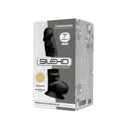 Фалоімітатор SilexD Johnny Black (MODEL 1 size 7in), двошаровий, силікон + Silexpan, діаметр 3,8 см - мініатюра 2