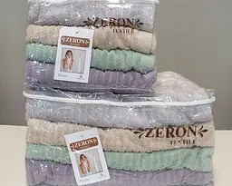 Набір турецьких махрових рушників Zeron 4 штуки Vip жакард Ariyan 70х140 - мініатюра 3