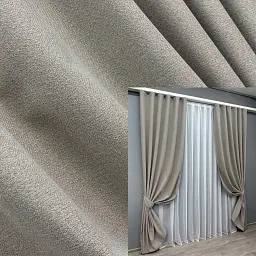 Комплект штор VR-Textil льон блекаут 2 шт 150x270 см сірий (1798ш)