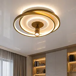Сучасна LED-люстра Diasha 5532WH+G dimmer білий + золото, 66 Вт, з пультом і димером, 46 см - мініатюра 1