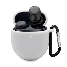 Силіконовий чохол для навушників Google Pixel Buds Pro, Hang Case, білий, ультратонкий захисний кейс товщиною 2 мм, захист від подряпин, пилу та ударів, компактний, з карабіном для кріплення, ArmorStandart (ARM75406)