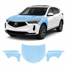 Антигравійна захисна бронеплівка за лекалами для Acura RDX TC1 facelift 2022 - капот і передні крила