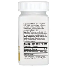 Залізо Nature's Way Iron 18 mg, 100 капсул для підтримки рівня гемоглобіну - мініатюра 2