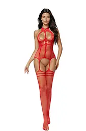 Бодістокінг - Bodystocking 2054, red - One Size